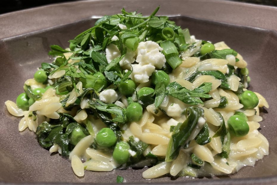 One-Pan Orzo with Spring Greens and Feta